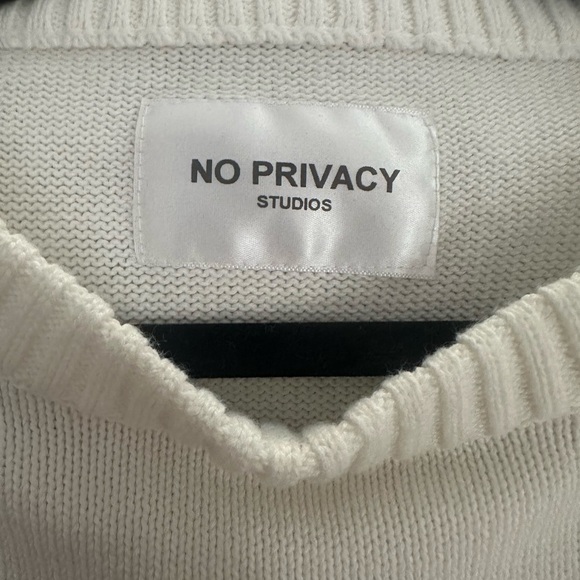 White/Cream NO PRIVACY STUDIOS John Lennon and Yoko Ono sweater (size medium) - Picture 2 of 6